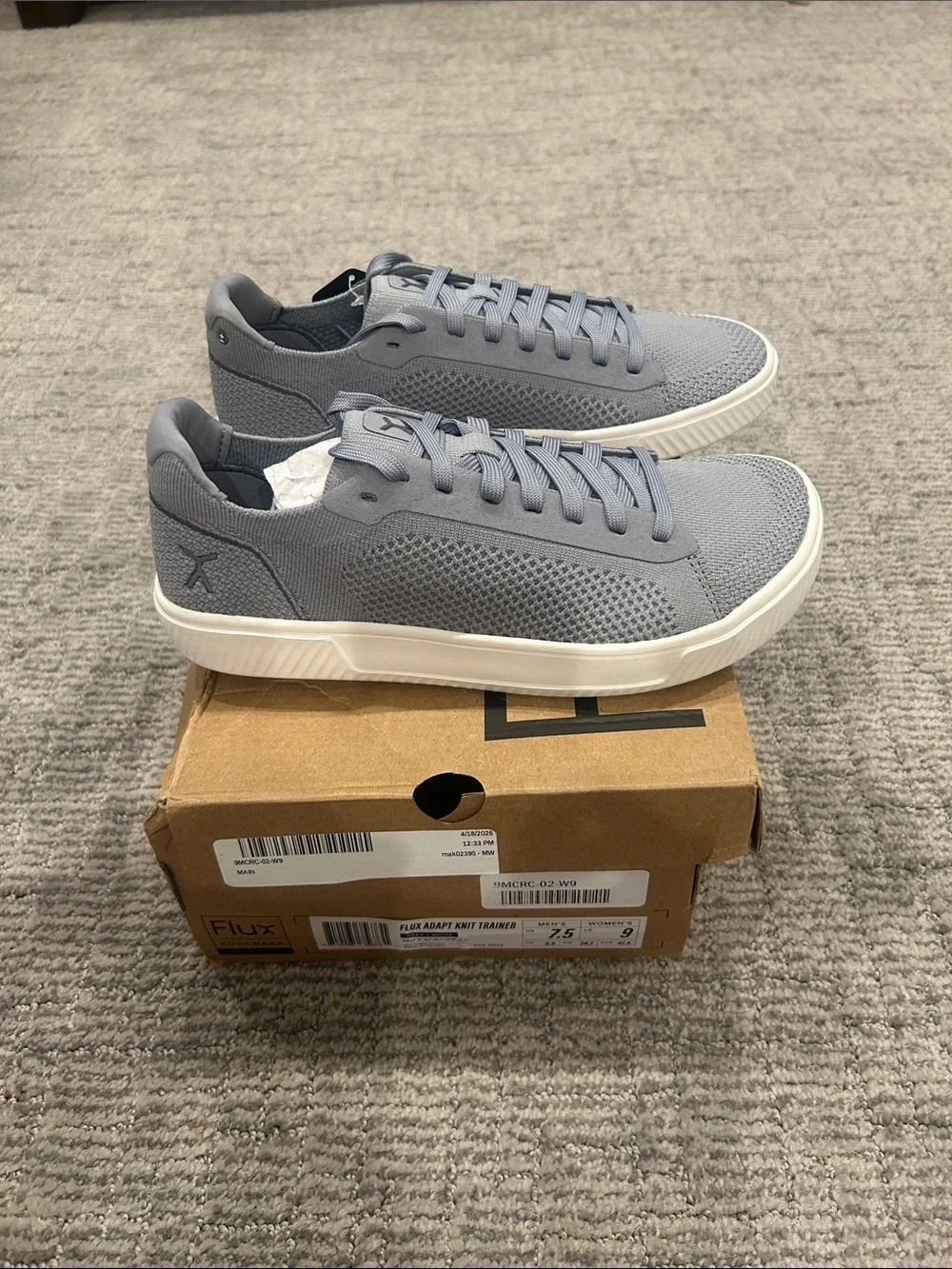 Flux Adapt Knit Trainer in Light Gray 7.5